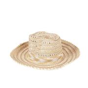 Raffia Sombrero Hoed - Beige Exquisite J , Beige , Dames