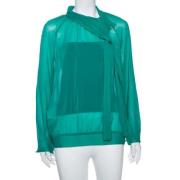 Pre-owned Silk tops Valentino Vintage , Green , Dames