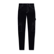 Denim Cargo Broek Burberry , Black , Heren