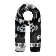 Bedrukte zijden foulard Alexander McQueen , Black , Dames