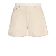 Denim shorts met hoge taille Stella McCartney , Beige , Dames
