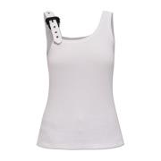 Geribbelde tanktop Versace Jeans Couture , White , Dames