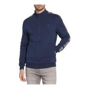Stretch Katoenen Zip Sweater - Blauw Guess , Blue , Heren