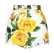 Shorts met Hoge Taille en Rozenprint Dolce & Gabbana , Multicolor , Da...