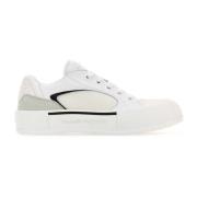 Canvas en Leren Plimsoll Sneakers Alexander McQueen , White , Heren