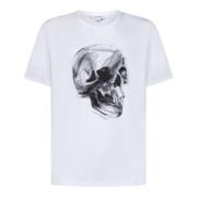 T-shirt met Dragonfly Skull print Alexander McQueen , White , Heren