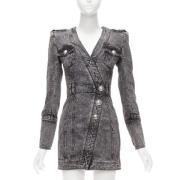 Pre-owned Cotton dresses Balmain Pre-owned , Gray , Dames