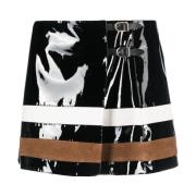 Zwart en wit leren rok Durazzi Milano , Multicolor , Dames