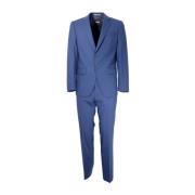 Slim Fit Elastische Wollen Pak in Blauw Hugo Boss , Blue , Heren