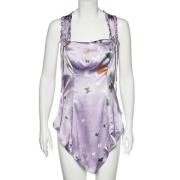 Pre-owned Satin tops Valentino Vintage , Purple , Dames