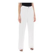 Relaxed fit jeans van puur katoenen denim Wardrobe.nyc , White , Dames