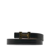 Pre-owned Leather belts Hermès Vintage , Black , Dames