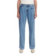 Blauwe Tess High-Waisted Straight Leg Jeans 7 For All Mankind , Blue ,...