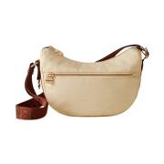 Mini Luna Tas in Camomilla/Cuoio Borbonese , Beige , Dames