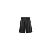 Leren Bermuda Shorts Ami Paris , Black , Heren