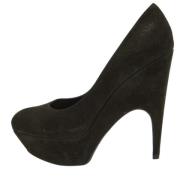 Pre-owned Suede heels Yves Saint Laurent Vintage , Black , Dames