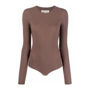 Bruine Longsleeve Bodysuit Maison Margiela , Brown , Dames