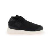 Lage Qasa Sneakers met Stretch Mesh en Leren Details Y-3 , Black , Her...