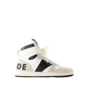 Witte/Zwarte Leren Hi Sneakers Rhude , White , Heren