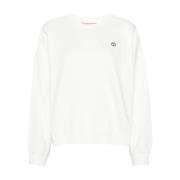 Oval T Crew-Neck Sweatshirt Twinset , White , Dames