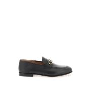 Gancini Loafers met Gouden Detail Salvatore Ferragamo , Black , Heren