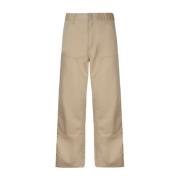 Beige Twill Broek met Logo Carhartt Wip , Beige , Heren