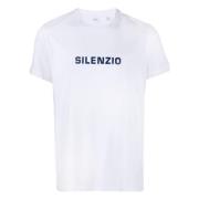 Silenzio Logo Print T-Shirt Aspesi , White , Heren