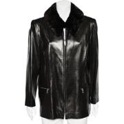 Pre-owned Leather outerwear Celine Vintage , Brown , Dames