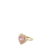 Rose Gouden Hart Ring Numbering , Pink , Dames