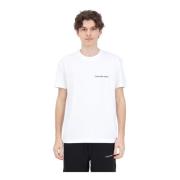 Witte Logo T-shirt voor Heren Calvin Klein Jeans , White , Heren