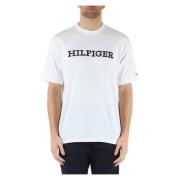 Katoenen Logo T-shirt Tommy Hilfiger , White , Heren