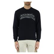 Logo Sweater van Geborsteld Katoen Aeronautica Militare , Blue , Heren