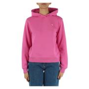 Katoenen Hoodie met Logo Patch Calvin Klein Jeans , Pink , Dames