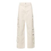 Witte cargo jeans met hoge taille Axel Arigato , White , Heren