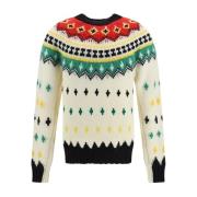 Witte Wollen Trui Aw22 Moncler , Multicolor , Heren
