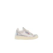 Witte Zilveren Open Mid Sneakers Autry , Gray , Dames