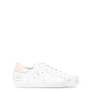 Paris X Leren Sneaker met Wit en Roze Logo Philippe Model , White , Da...