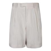 Linnen Bermuda Shorts met zijzakken Lardini , Beige , Heren