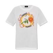 T-shirt met logo Dsquared2 , White , Dames