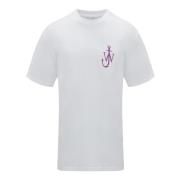 Witte Katoenen T-shirt met JWA Logo JW Anderson , White , Heren