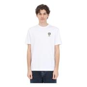 Witte T-shirt met Logo Print voor Heren Blauer , White , Heren
