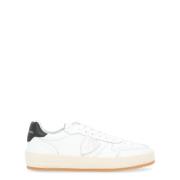 Heren Nice Leren Sneaker Wit/Zwart Philippe Model , White , Heren