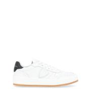 Witte en Zwarte Leren Sneaker Philippe Model , White , Dames