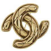 Pre-owned Metal brooches Chanel Vintage , Yellow , Dames