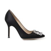 Zwarte Pumps met Kristallen Gesp Manolo Blahnik , Black , Dames