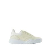 Witte Leren Court Sneakers Alexander McQueen , White , Heren