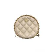 Pre-owned Leather chanel-bags Chanel Vintage , Beige , Dames