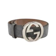 Pre-owned Canvas belts Gucci Vintage , Gray , Dames