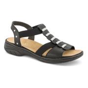 Praktische Comfort Sandaal Rieker , Black , Dames