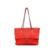 Pre-owned Leather chanel-bags Chanel Vintage , Red , Dames